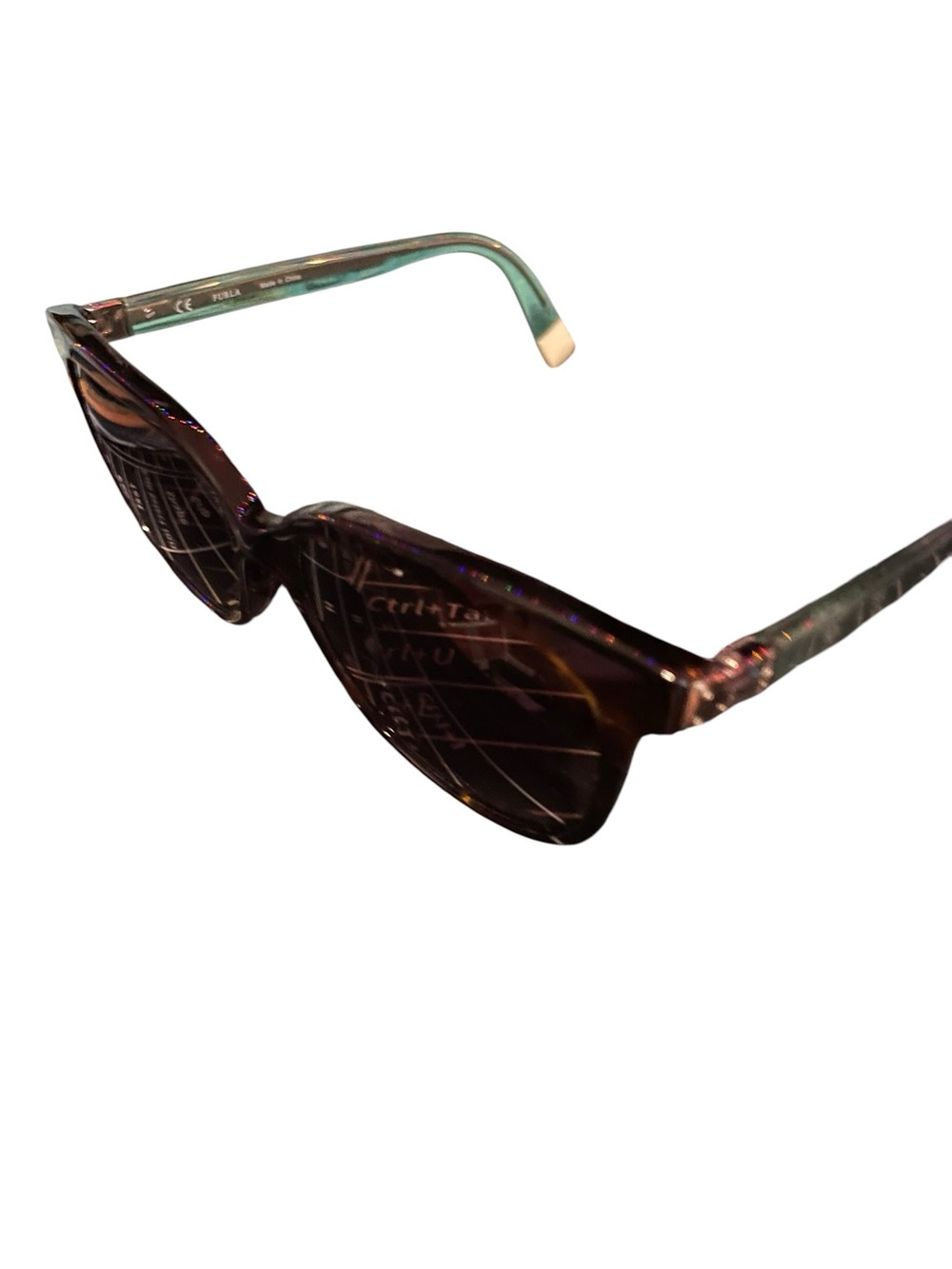Furla SFU258K Tortoise & Mint Green Polarized Sunglasses with Case - Picture 9 of 15
